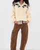 For Love & Lemons For Love & Lemons Western Floral Sherpa Sweatshirt Cream - 5