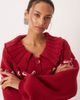 For Love & Lemons For Love & Lemons wool feel knitted large collar button down cardigan in red - 2