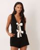 For Love & Lemons For Love & Lemons wool rich boucle bow front tank top set in black - 1