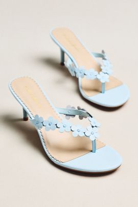 For Love & Lemons Gia Floral Kitten Heel Sandals