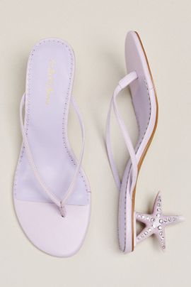 For Love & Lemons Soleil Strafish Heeled Flip-Flop Sandals