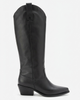 Forever & Always Shoes Forever & Always Shoes Ania Leather Block Heel Knee High Boot - 2