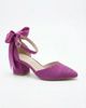 Forever & Always Shoes Forever & Always Shoes Arielle Bow Ankle Strap Block Heel Pump - 1