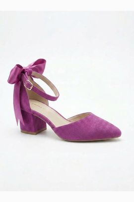 Forever & Always Shoes Forever & Always Shoes Arielle Bow Ankle Strap Block Heel Pump