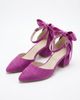 Forever & Always Shoes Forever & Always Shoes Arielle Bow Ankle Strap Block Heel Pump - 4