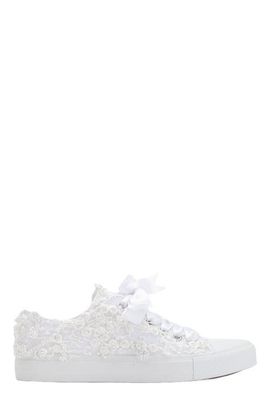 Forever & Always Shoes Forever & Always Shoes Bailey Lace White Bridal Sneakers 