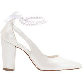 Forever & Always Shoes Forever & Always Shoes Camila Pointed Toe High Block Heels with Pearls