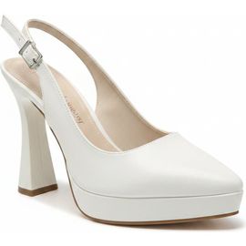 Forever & Always Shoes Forever & Always Shoes Corin Pointed Toe Slingback Wedding Platform Pump