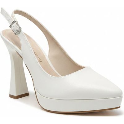 Forever & Always Shoes Forever & Always Shoes Corin Pointed Toe Slingback Wedding Platform Pump