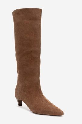 Forever & Always Shoes Forever & Always Shoes Corvel Leather Kitten Heel Knee High Boot