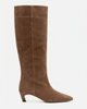 Forever & Always Shoes Forever & Always Shoes Corvel Leather Kitten Heel Knee High Boot - 2
