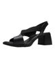 Forever & Always Shoes Forever & Always Shoes Crina Elasticated Leather Chunky Heel Sandal - 4