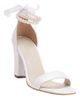 Forever & Always Shoes Forever & Always Shoes Dina Block Heel Leather Sandals with Pearls - 1