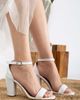 Forever & Always Shoes Forever & Always Shoes Dina Block Heel Leather Sandals with Pearls - 5