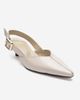 Forever & Always Shoes Forever & Always Shoes Dioris Leather Slingback Kitten Heel Pump - 3