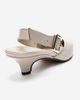 Forever & Always Shoes Forever & Always Shoes Dioris Leather Slingback Kitten Heel Pump - 5