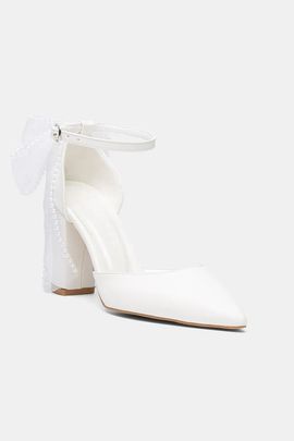 Forever & Always Shoes Forever & Always Shoes Elvienne Pointed Toe Block Heel Bridal Sandal