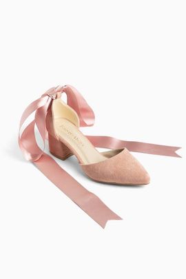 Forever & Always Shoes Forever & Always Shoes Fiona Low Block Heels with Ribbon