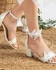 Forever & Always Shoes Forever & Always Shoes Flora Lace Bridal Low Heel Sandals - 3
