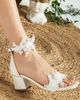 Forever & Always Shoes Forever & Always Shoes Flora Lace Bridal Low Heel Sandals - 5
