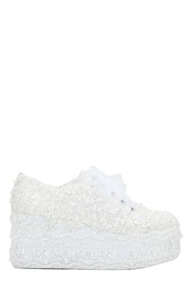 Forever & Always Shoes Forever & Always Shoes Florette Lace Bridal Platform Sneakers