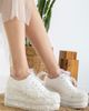 Forever & Always Shoes Forever & Always Shoes Florette Lace Bridal Platform Sneakers - 3