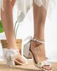 Forever & Always Shoes Forever & Always Shoes Grazia Lace Block Heel Bridal Sandals - 4
