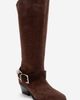 Forever & Always Shoes Forever & Always Shoes Helios Leather Block Heel Knee High Western Boot - 1
