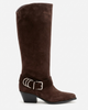 Forever & Always Shoes Forever & Always Shoes Helios Leather Block Heel Knee High Western Boot - 2