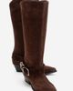 Forever & Always Shoes Forever & Always Shoes Helios Leather Block Heel Knee High Western Boot - 4