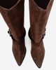Forever & Always Shoes Forever & Always Shoes Helios Leather Block Heel Knee High Western Boot - 5