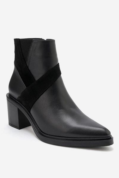 Forever & Always Shoes Forever & Always Shoes Jessica Leather Block Heel Zip Boot
