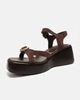 Forever & Always Shoes Forever & Always Shoes Kalia Leather Wedge Sandal - 5
