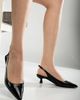 Forever & Always Shoes Forever & Always Shoes Lety Slingback Kitten Heel Leather Pumps - 4