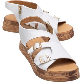 Forever & Always Shoes Forever & Always Shoes Levine Leather Buckled Side-Zip Sandal