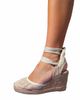 Forever & Always Shoes Forever & Always Shoes Lions Mesh Leather Wedge Espadrilles Sandal - 1