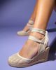 Forever & Always Shoes Forever & Always Shoes Lions Mesh Leather Wedge Espadrilles Sandal - 5