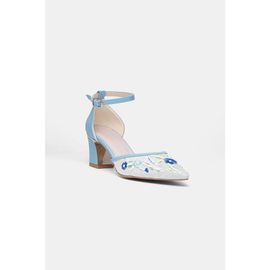 Forever & Always Shoes Forever & Always Shoes Lorelai Block Heel Embroidered Bridal Pump