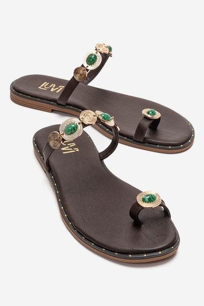Forever & Always Shoes Forever & Always Shoes Martinez Leather Thong Sandal
