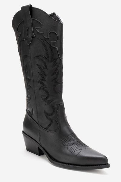 Forever & Always Shoes Forever & Always Shoes Matias Leather Block Heel Western Boot