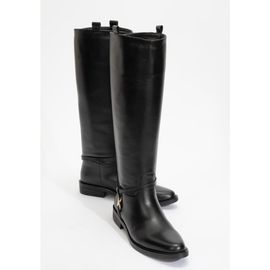 Forever & Always Shoes Forever & Always Shoes May Leather Knee High Buckle Boot