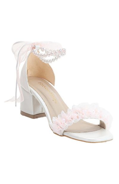Forever & Always Shoes Forever & Always Shoes Moana Lace Bridal Low Heel Sandals