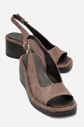 Forever & Always Shoes Forever & Always Shoes Orlena Leather Platform Wedge Sandal