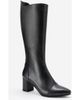 Forever & Always Shoes Forever & Always Shoes Osmera Leather Block Heel Knee High Boot - 1