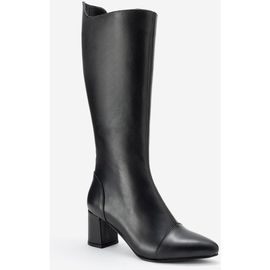 Forever & Always Shoes Forever & Always Shoes Osmera Leather Block Heel Knee High Boot