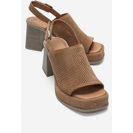 Forever & Always Shoes Forever & Always Shoes Penvia Block Heel Leather Platform Sandal