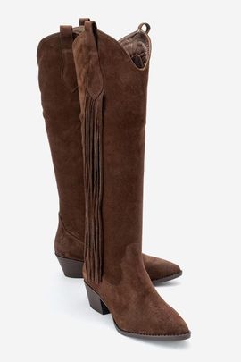 Forever & Always Shoes Forever & Always Shoes Rios Leather Fringe Knee High Boot