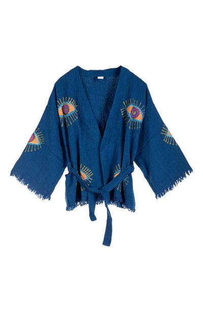 Forever & Always Shoes Forever & Always Shoes Sereia Evil Eye Handmade Cotton Short Robe Cover-Up