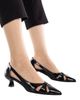 Forever & Always Shoes Forever & Always Shoes Sidal Kitten Heel Leather Pumps - 4