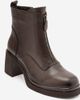 Forever & Always Shoes Forever & Always Shoes Stena Leather Front Zip Block Heel Boot - 1